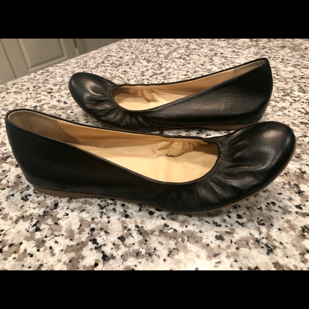 J. Crew classic black leather ballet flats